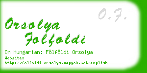 orsolya folfoldi business card